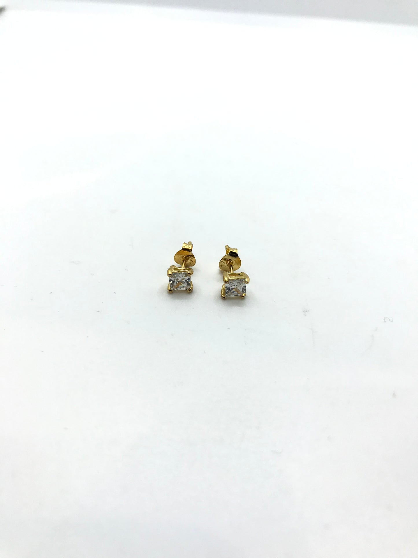 Sterling silver gold plated square studs