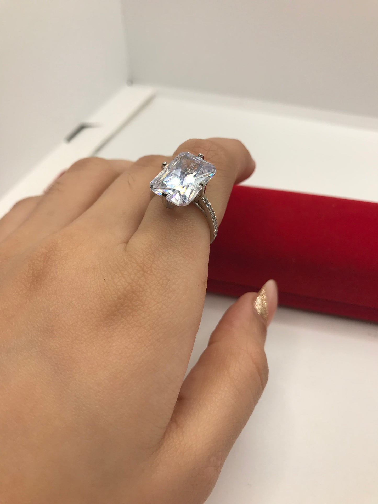 Bague en argent sterling taille princesse