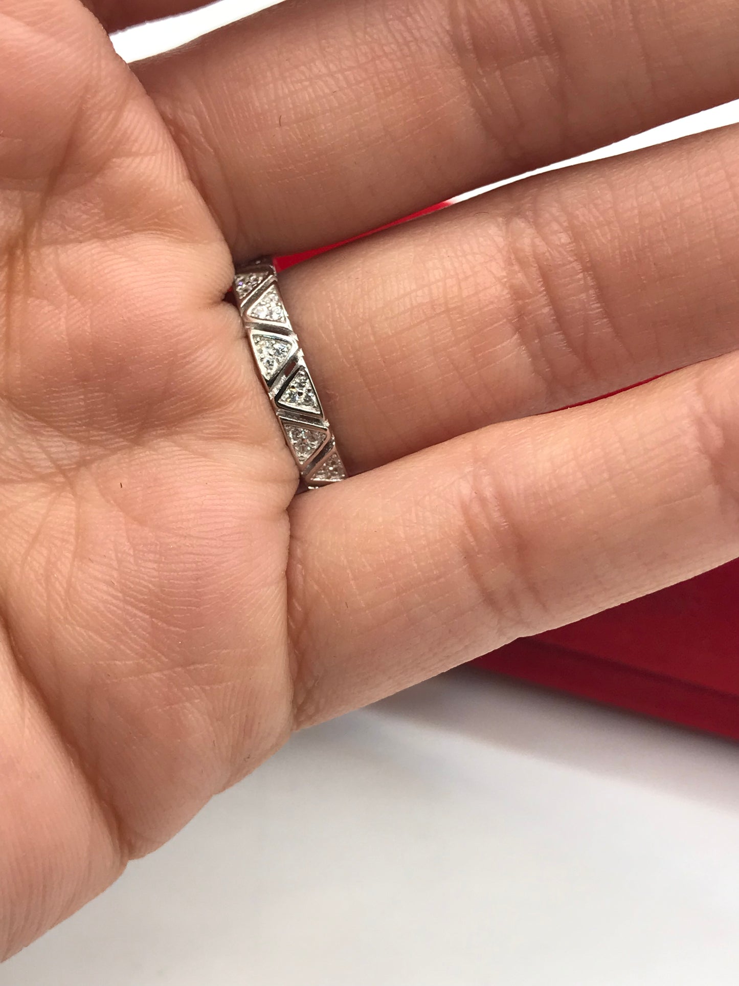 Bague triangulaire en argent sterling