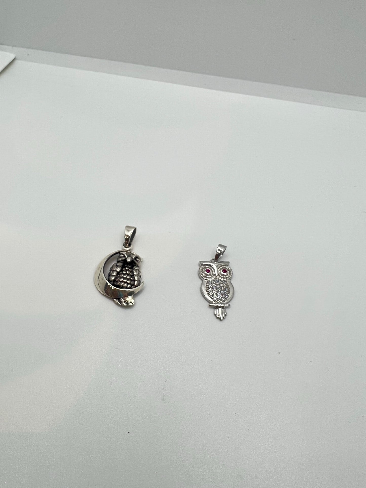 Pendentifs hibou en argent véritable