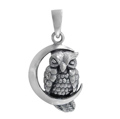 Pendentifs hibou en argent véritable