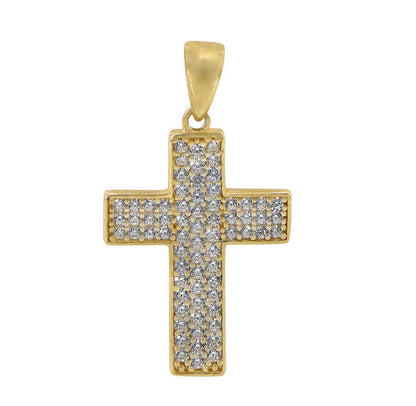 Pendentifs croix en or 10 carats avec pierre CZ