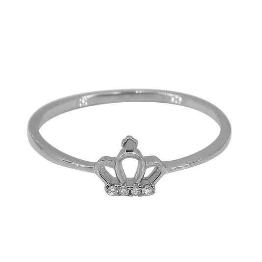 Bague couronne en argent sterling