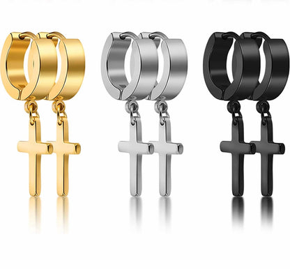 Boucles d'oreilles créoles plaquées or pour hommes