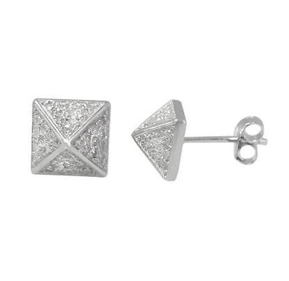 Boucles d'oreilles pyramidales en argent sterling 925