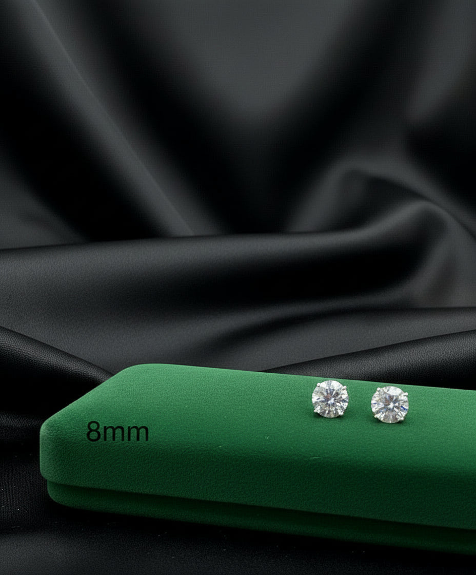 Real Silver Studs (round stone)