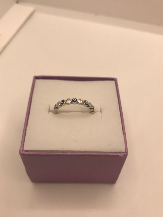 Bague mauvais œil en argent sterling