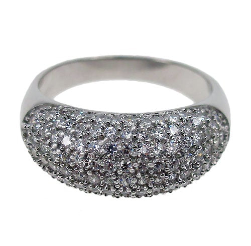 Bague hip-hop en argent sterling 925 avec effet glacé