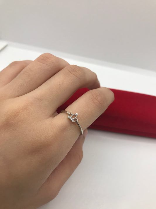 Bague couronne en argent sterling