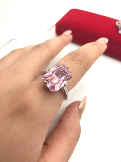 Bague en argent sterling taille princesse