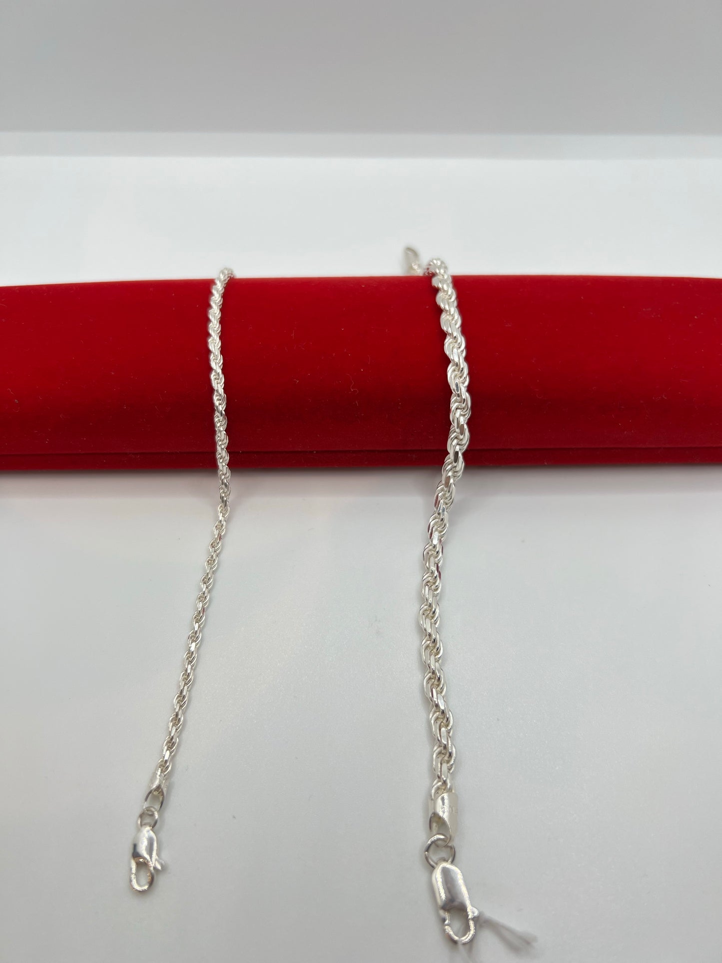 Bracelets en corde d'argent véritable