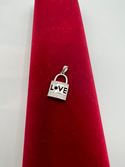 Pendentif cadenas d'amour en argent véritable