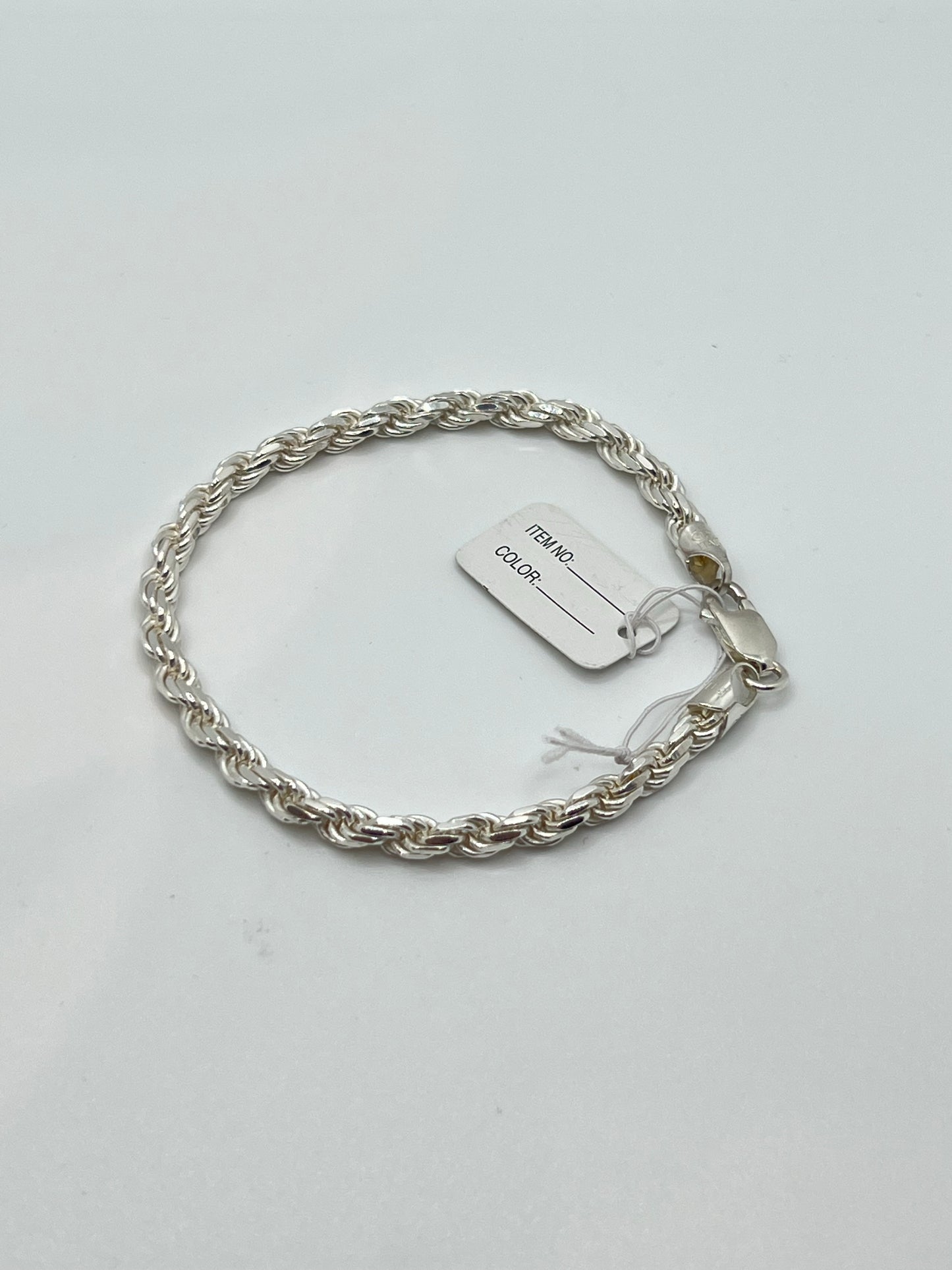Bracelets en corde d'argent véritable