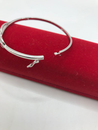 Bracelet jonc en argent sterling avec cœur ❤️