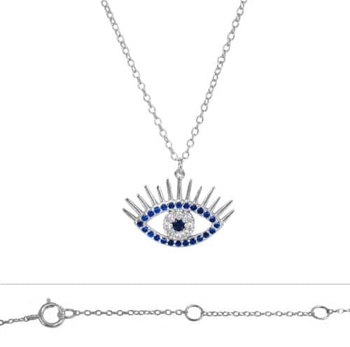 Real silver evil eye  necklace