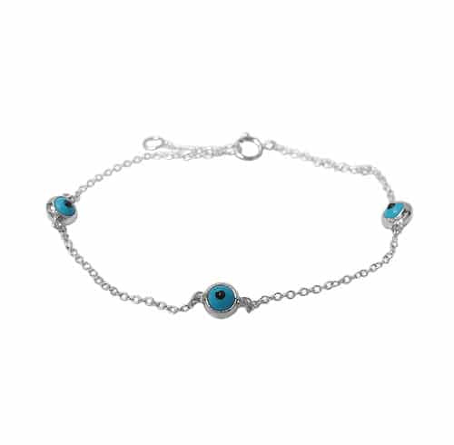 Sterling silver evil eye bracelet