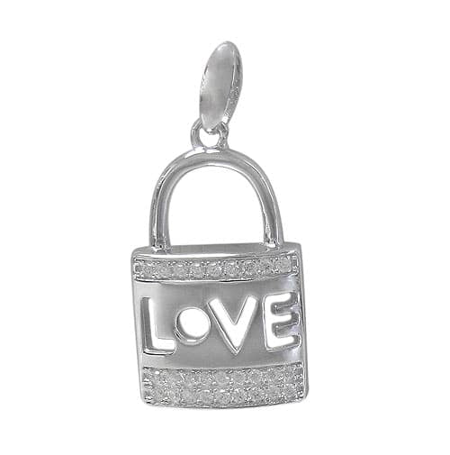 Real silver lovelock pendant