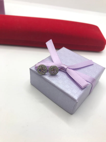 Boucles d'oreilles Om en argent sterling 925