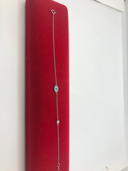 ਸਟਰਲਿੰਗ ਸਿਲਵਰ ਬੁਰੀ ਅੱਖ ਵਾਲਾ ਬਰੇਸਲੇਟ