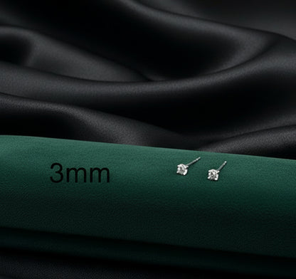 Real Silver Studs (round stone)