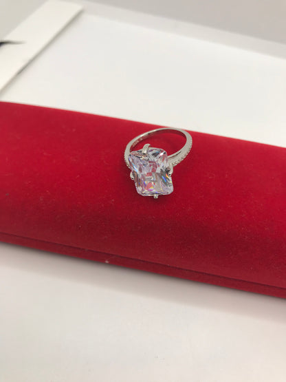 Bague en argent sterling taille princesse