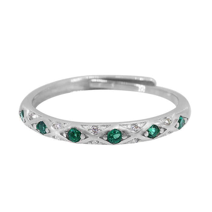 Bague en argent véritable avec pierres de couleur