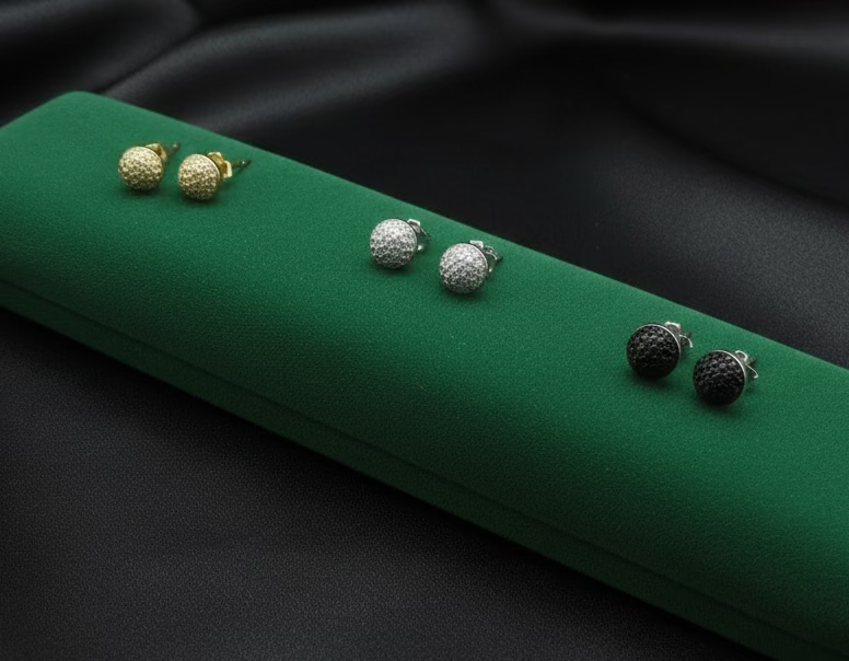 Sterling silver cluster earrings