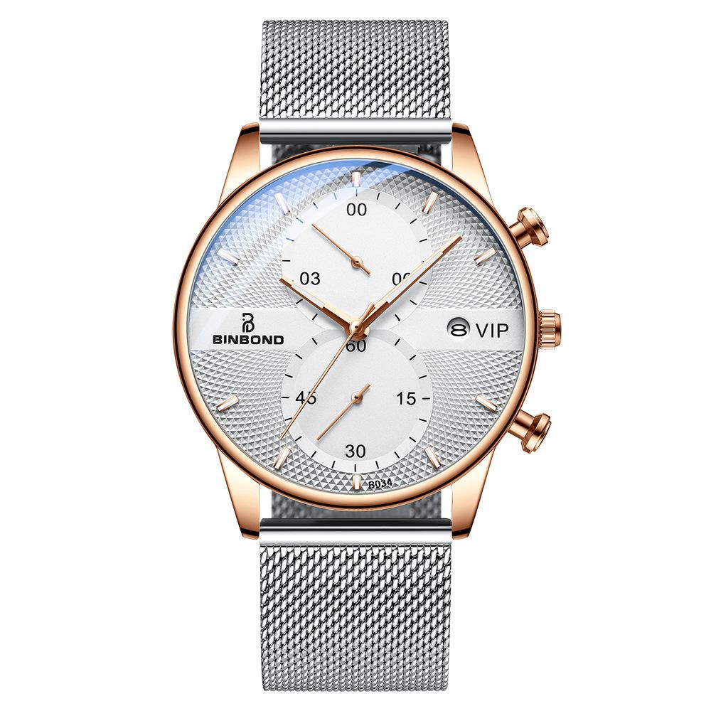 Montre en acier inoxydable avec bracelet extensible