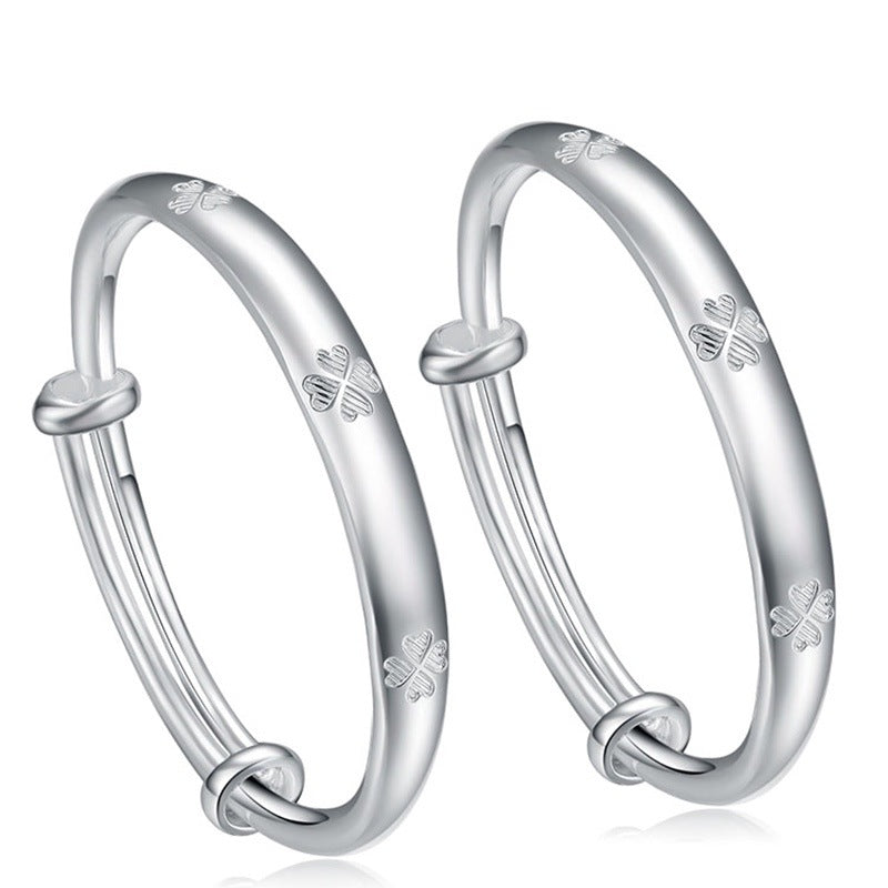 ਸਟਰਲਿੰਗ ਸਿਲਵਰ ਕਲੋਵਰ ਬੇਬੀ ਚੂੜੀ