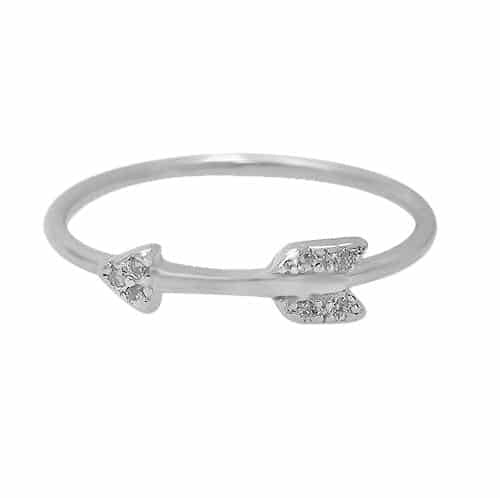 Bague flèche en argent véritable