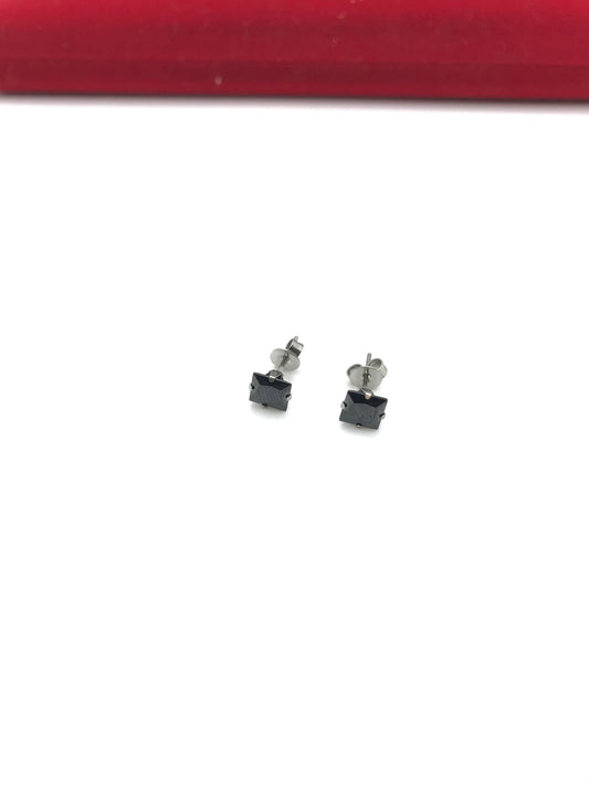 Stainless steel square black stud