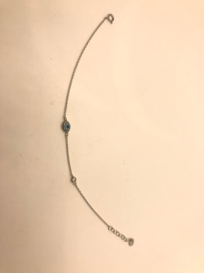 ਸਟਰਲਿੰਗ ਸਿਲਵਰ ਬੁਰੀ ਅੱਖ ਵਾਲਾ ਬਰੇਸਲੇਟ