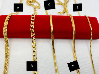 Chaînes plaquées or