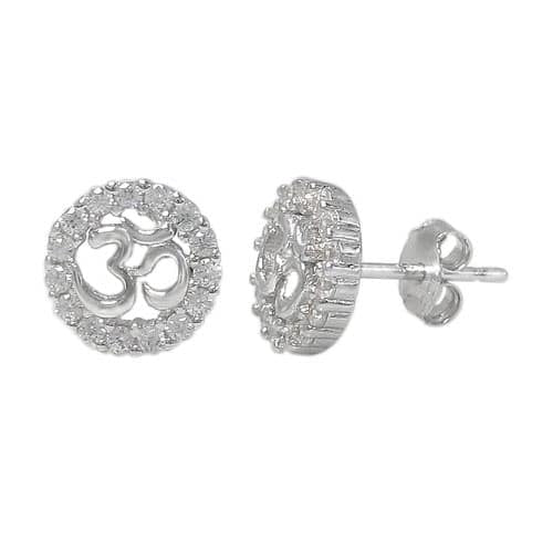 Boucles d'oreilles Om en argent sterling 925