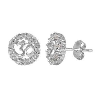 Boucles d'oreilles Om en argent sterling 925