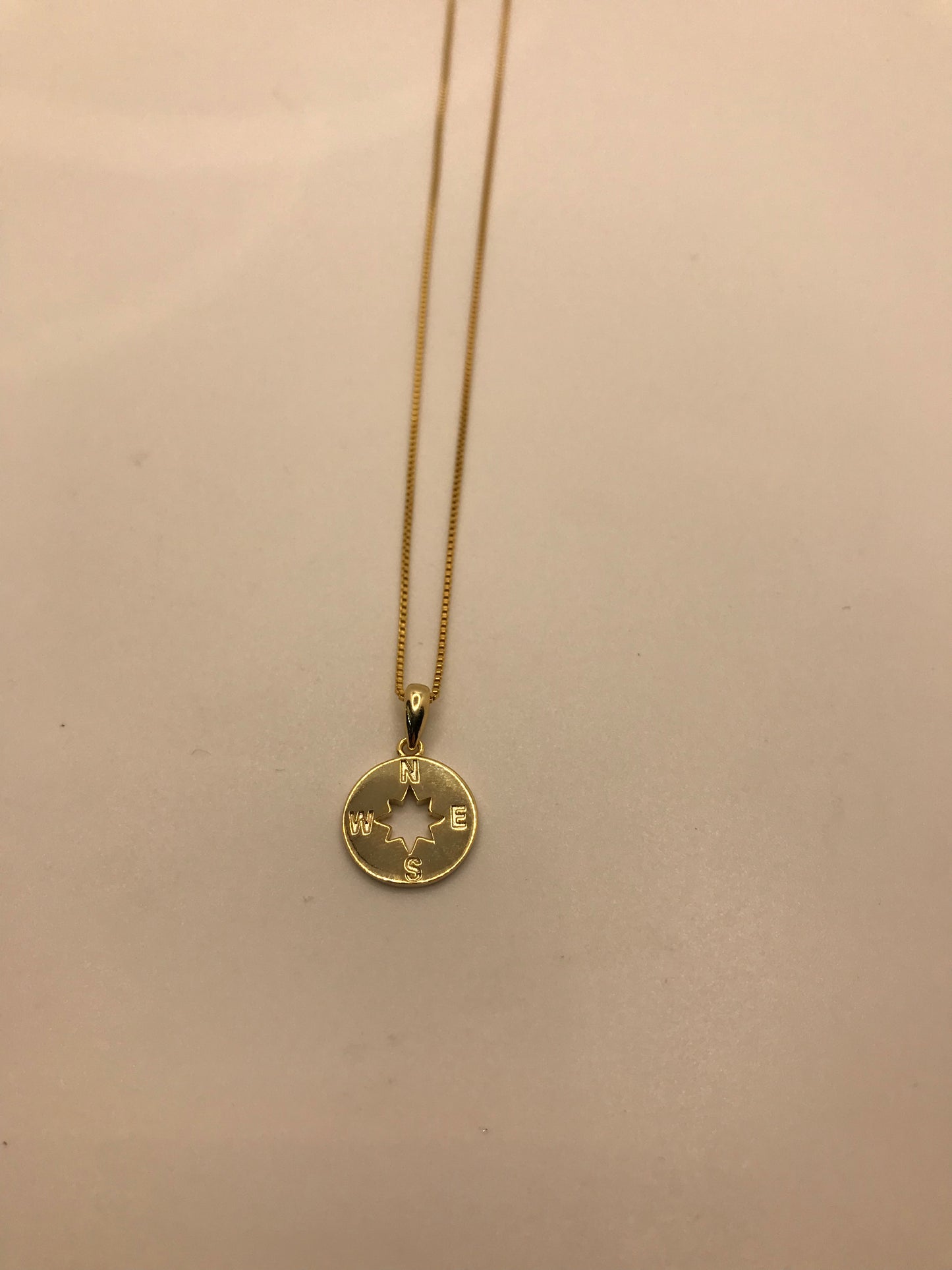 Sterling silver gold filled compass necklace