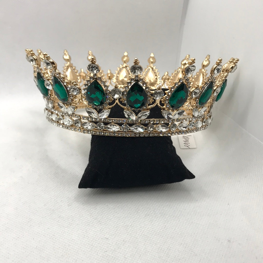 Crystal Queen crown with green stone