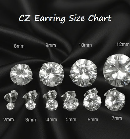 Real Silver Studs (round stone)