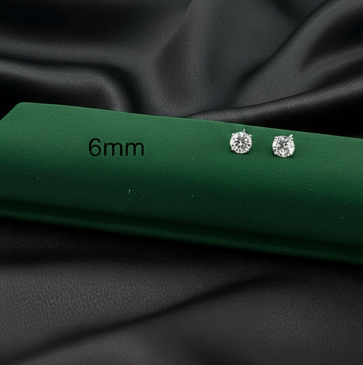 Real Silver Studs (round stone)