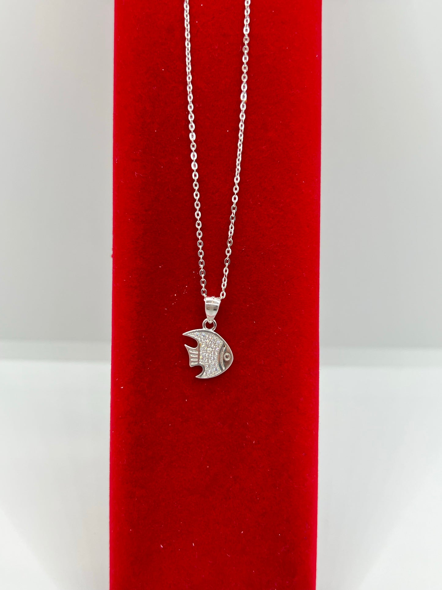 Real silver fish necklace