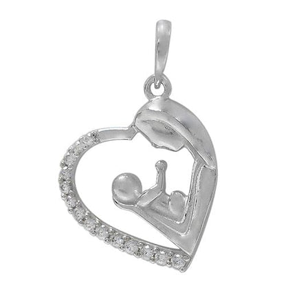Pendentif mère et enfant en argent véritable