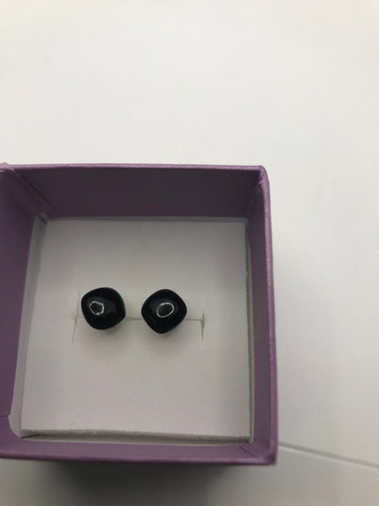 925 sterling silver onyx studs