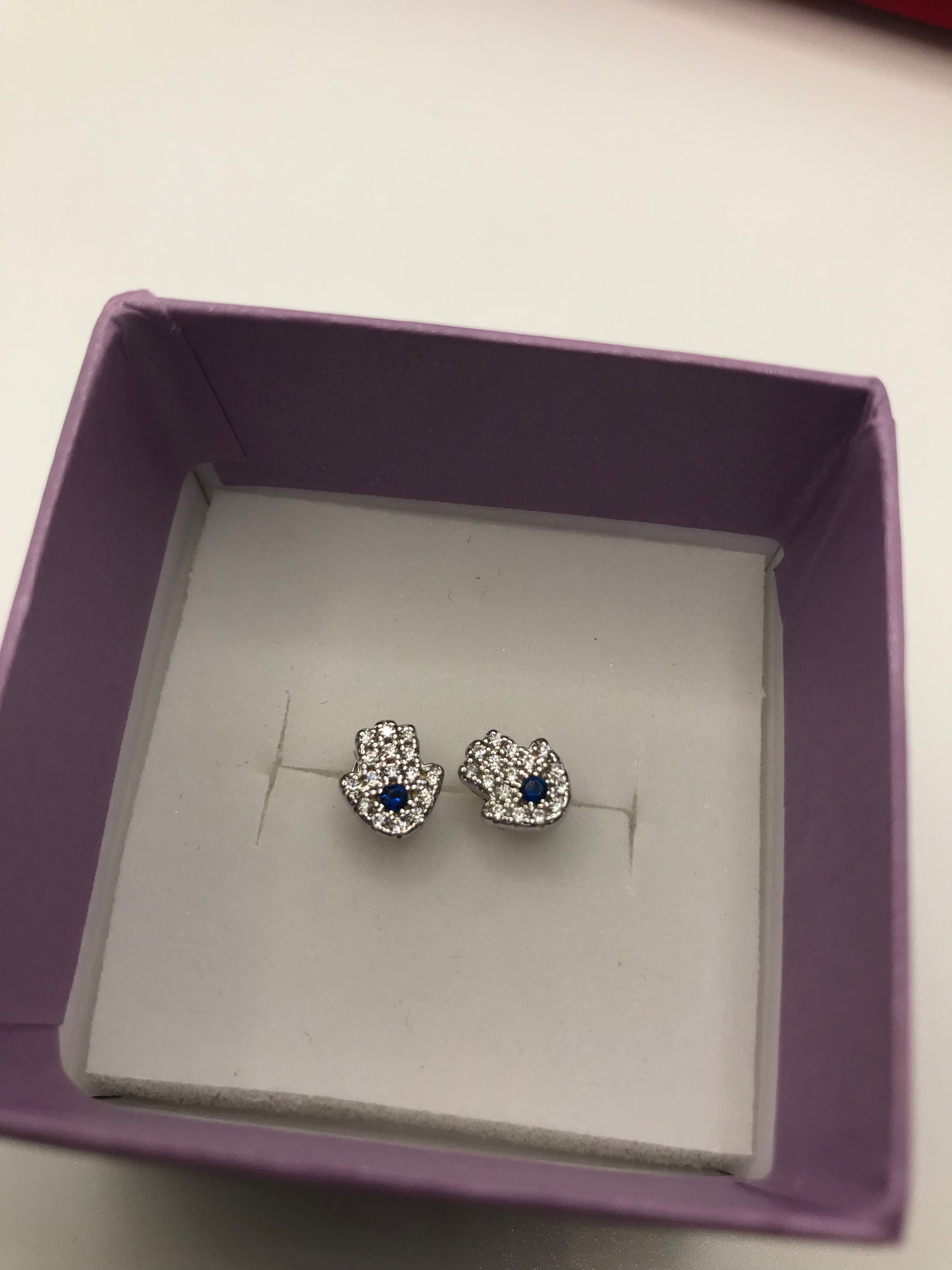 Boucles d'oreilles Hamsa en argent sterling 925