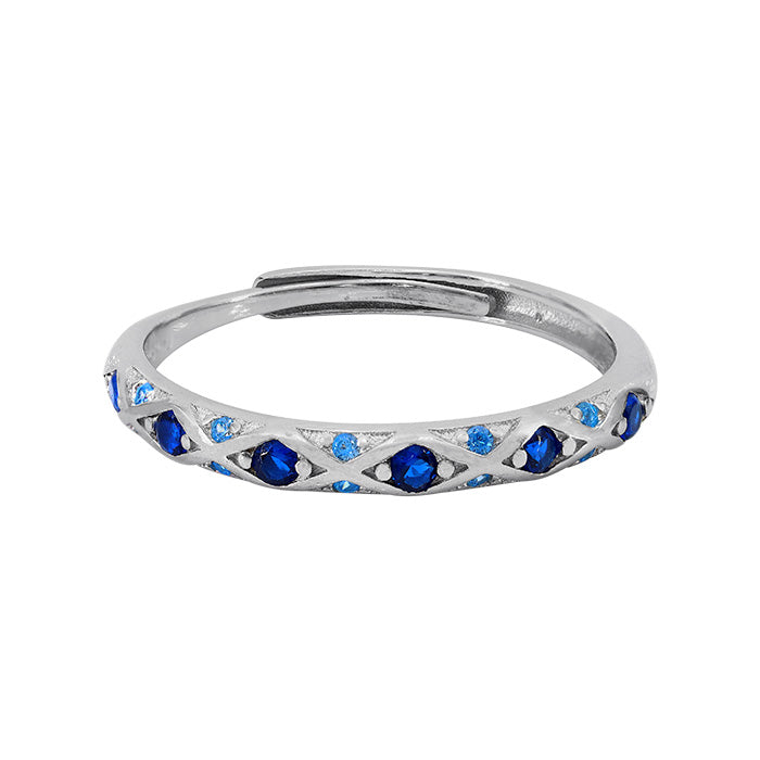 Bague en argent véritable avec pierres de couleur