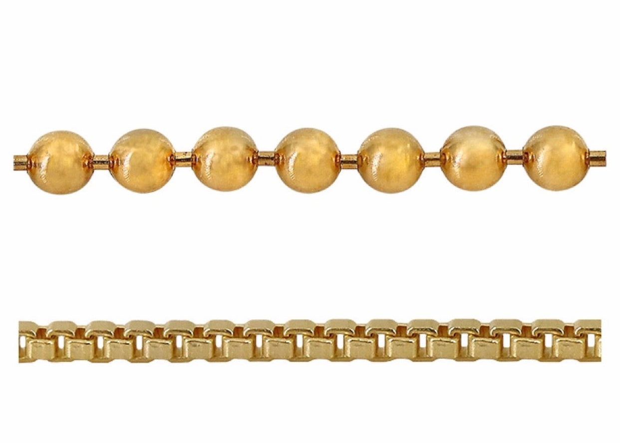 Chaînes en argent véritable remplies d'or