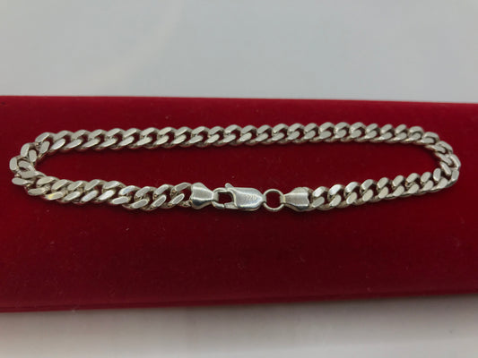 Bracelet à maillons cubains en argent sterling