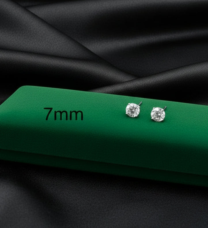 Real Silver Studs (round stone)