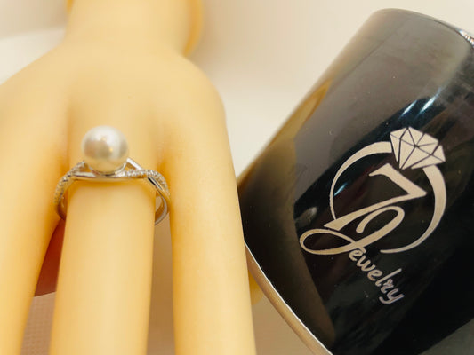 Bague en argent sterling 925 avec perles