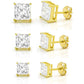 Sterling silver gold plated square studs