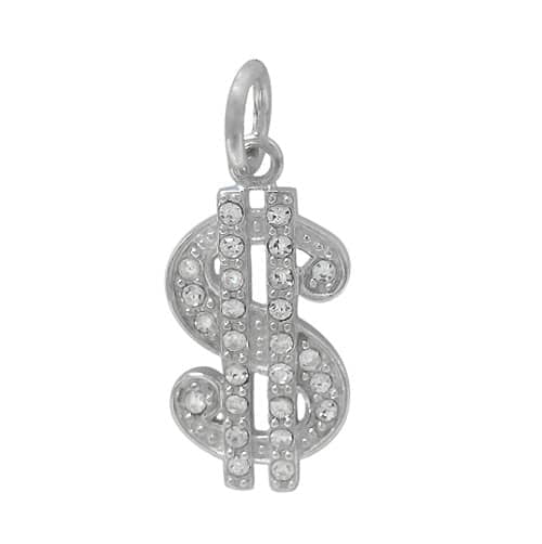 Collier en argent véritable avec symbole dollar